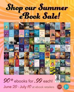 Title of Summer ebook sale and then a picture of many tiny book covers